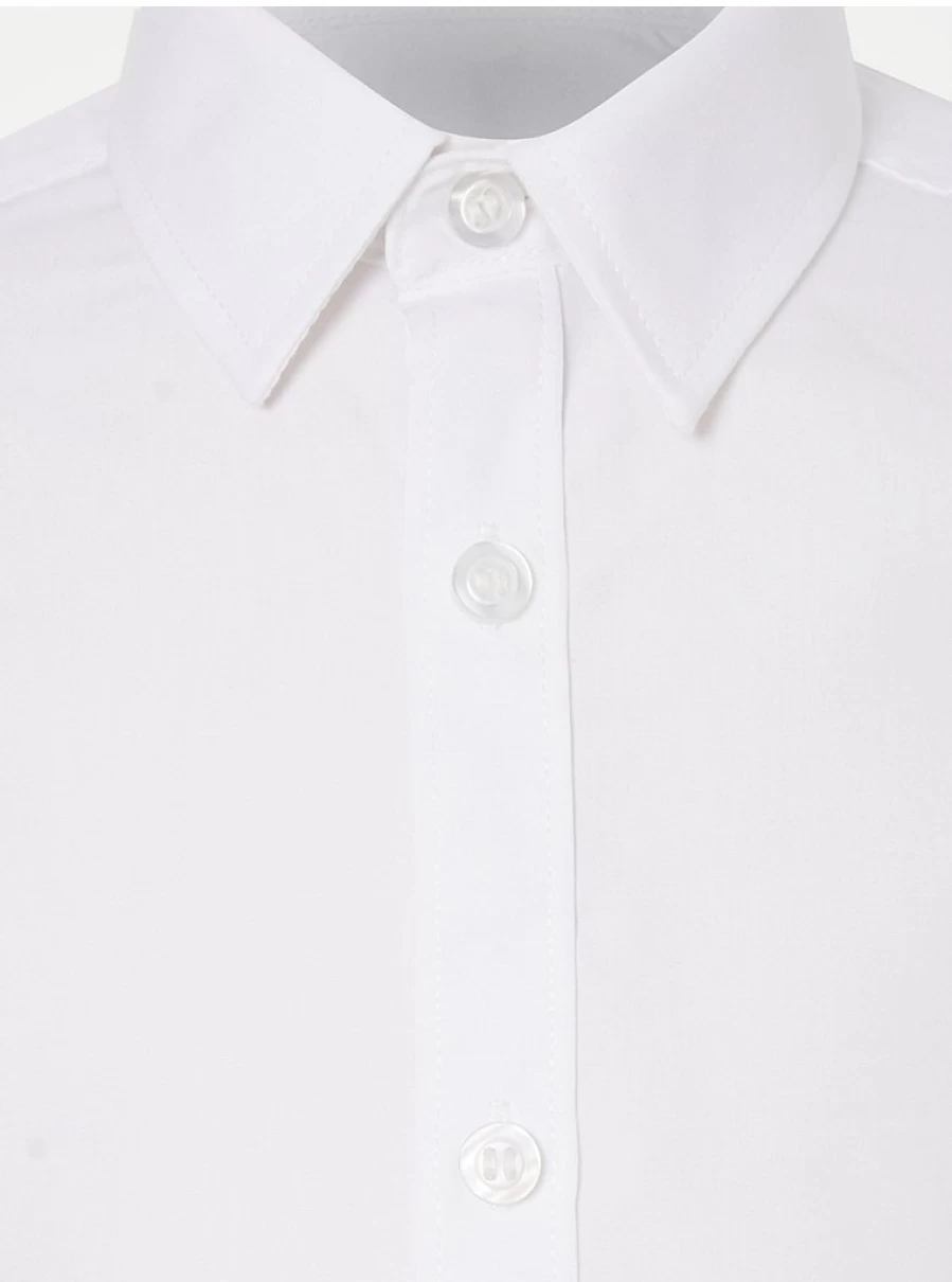 "George at Asda Boys' 2-Pack White Slim Fit Long Sleeve School Shirts – Comfortable & Durable Uniform Essentials"