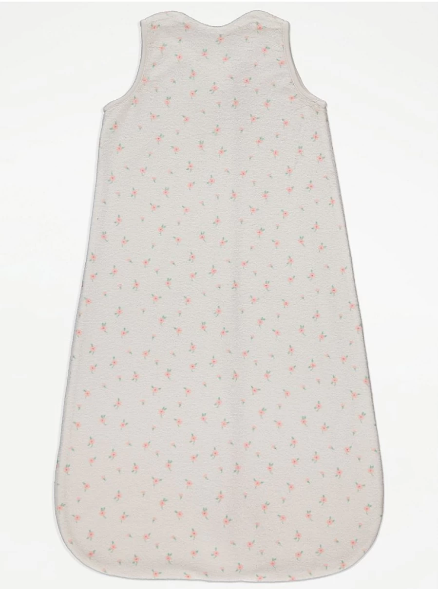 George at Asda Baby 2.5 Tog Cream Floral Towelling Zip Sleep Bag - Soft & Comfortable Infant Wear