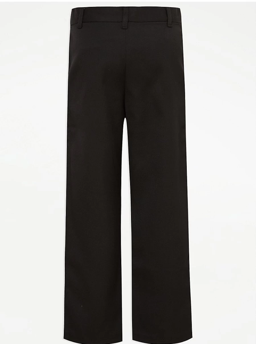 "George at Asda Boys' Black School Trousers 2-Pack – Regular Fit Plus Size"