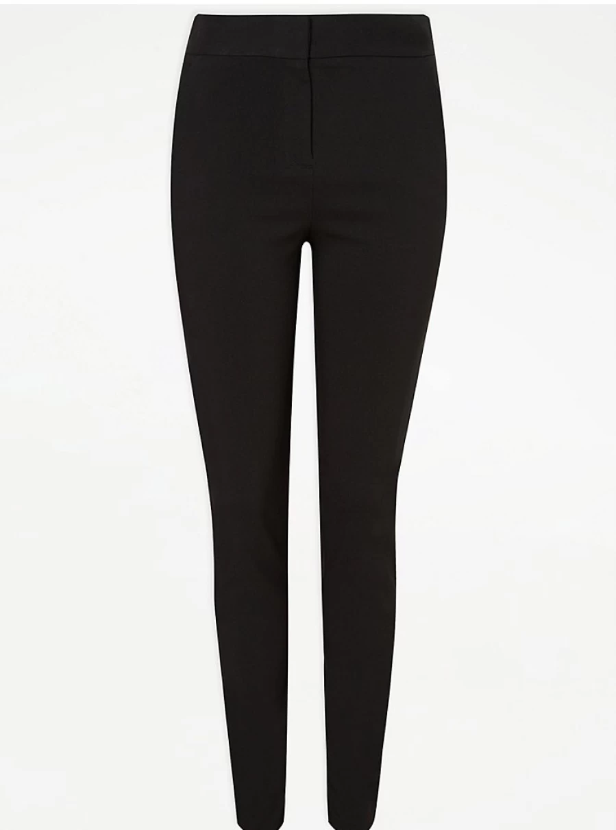 "George at Asda Women's Black Long Skinny School Trousers for Teen Girls – Comfortable Fit & Stylish Design"