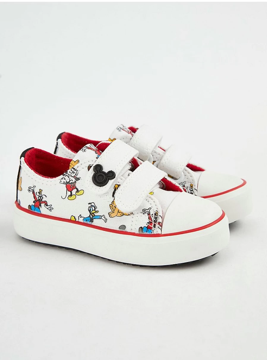George at Asda Boys' Disney Mickey Mouse Double Strap Trainers – Lightweight School Shoes for Kids
