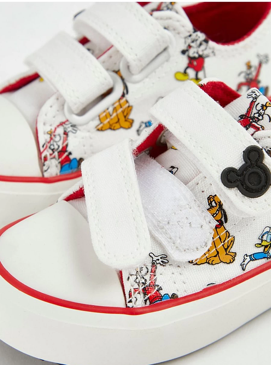 George at Asda Boys' Disney Mickey Mouse Double Strap Trainers – Lightweight School Shoes for Kids