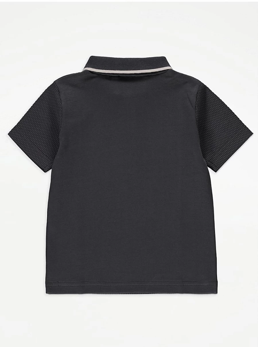 "George at Asda Boys' Charcoal Zip Panel Polo & Shorts Outfit Set – Kids' Casual Wear Review"