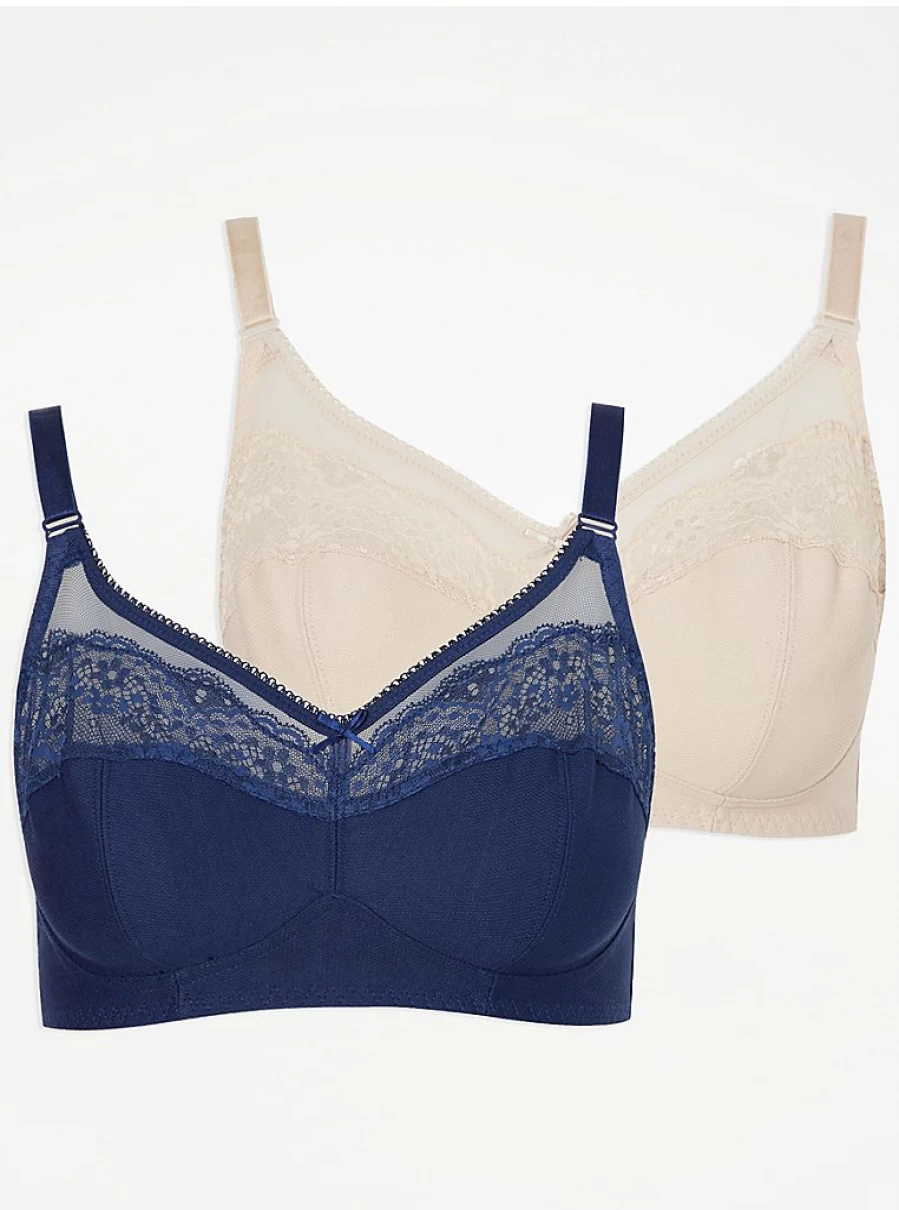 "George at Asda Women's Full Cup Non-Wired Bras 2 Pack | Comfortable Lingerie Set"