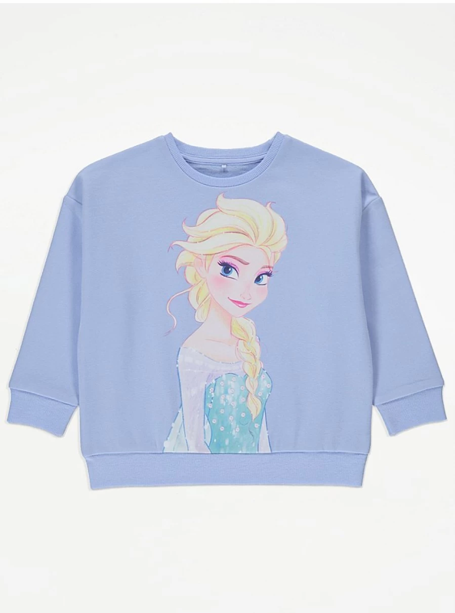 "George at Asda Kids Disney Frozen Elsa Blue Sweatshirt | Official Character Apparel"
