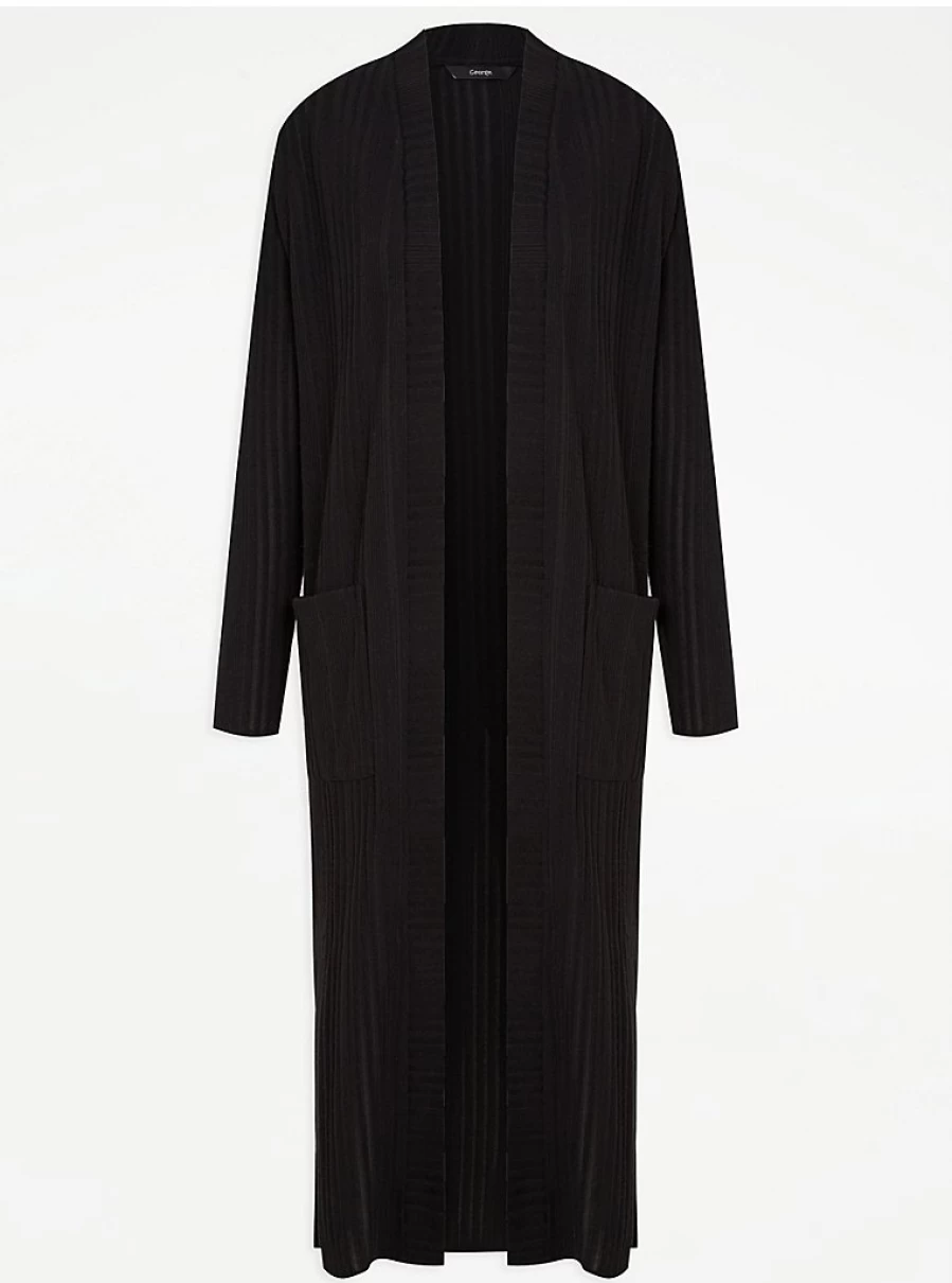 "George at Asda Women's Black Ribbed Longline Cardigan Review & Style Guide"