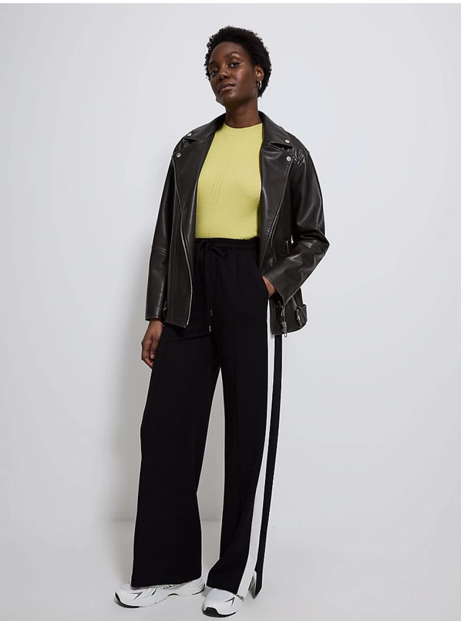 Women's Black Side Stripe Trousers | George at Asda | Comfort Fit & Stylish Design