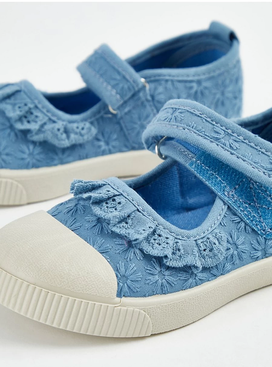 "George at Asda Girls' Blue Embroidered Lace Mary Jane Pumps | Kids' Dress Shoes Review"