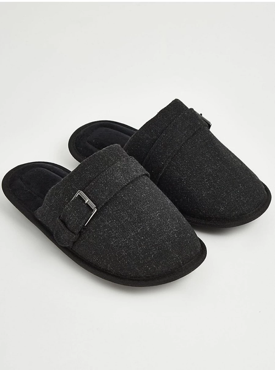 Men's Charcoal Buckled Mule Slippers by George at Asda – Comfort & Style Review