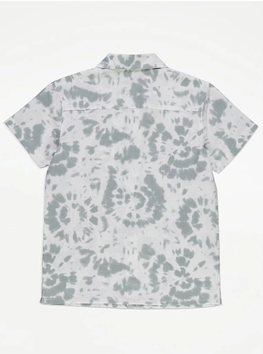 "George at Asda Boys' Green Tie-Dye Short Sleeve Shirt – Comfortable Kids' Top Review"