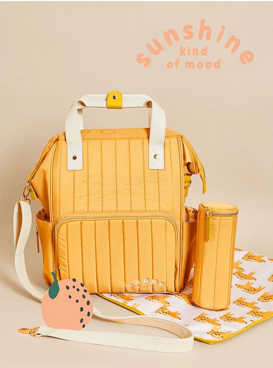 George at Asda Little Angels Ochre Happy Crew Baby Changing Bag – Stylish & Practical Diaper Bag for Infants