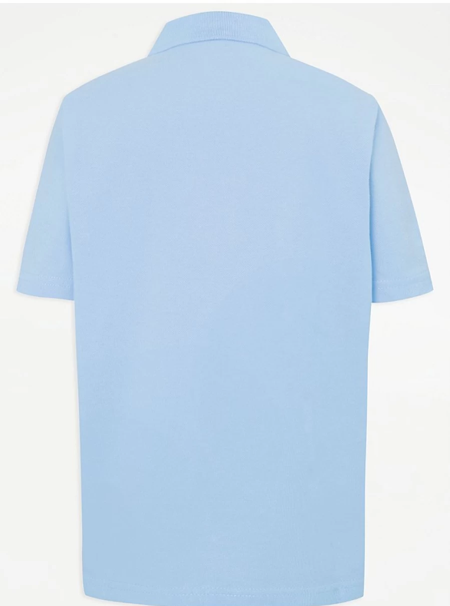 "George at Asda Light Blue School Polo Shirts 5-Pack for Kids – Comfortable & Durable Uniform Essentials"