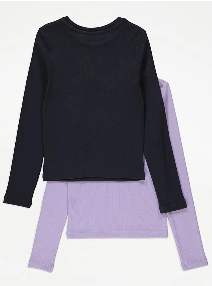 Girls' Heart Cut Out Long Sleeve Tops 2 Pack | George at Asda