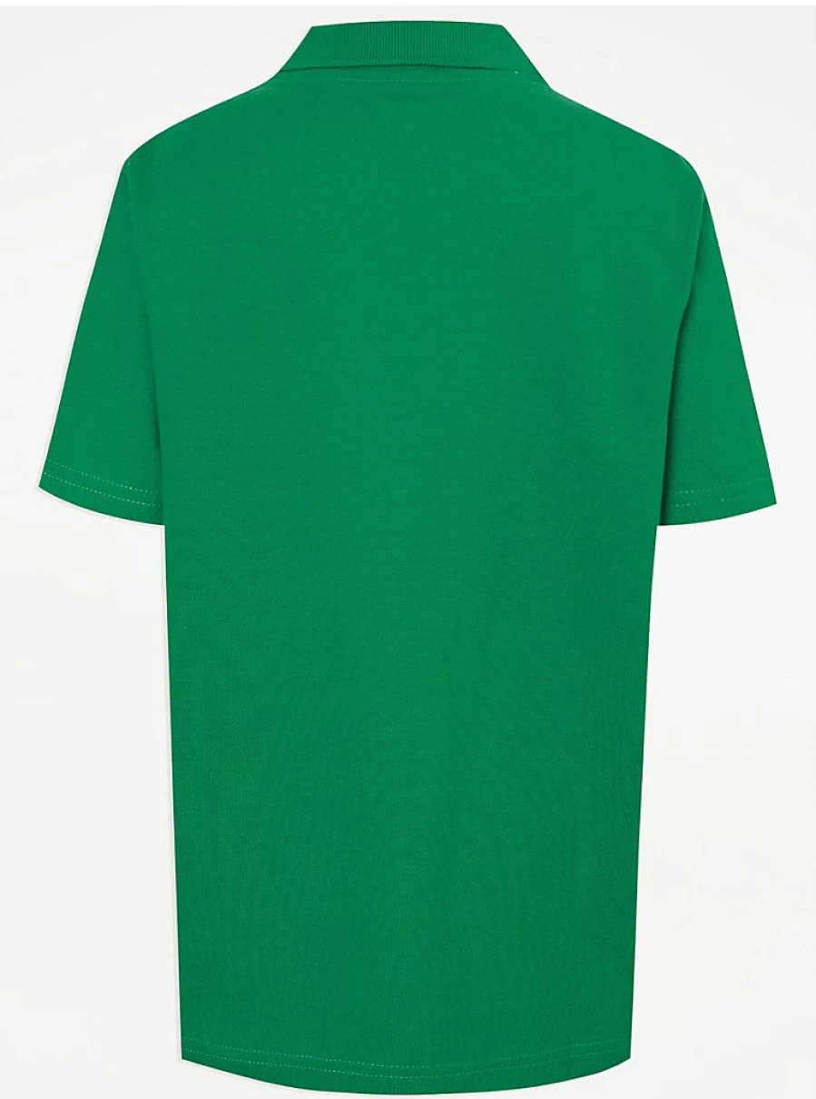 "George at Asda Green Short Sleeve Polo Shirts 2 Pack for School – Comfortable & Durable Uniform"