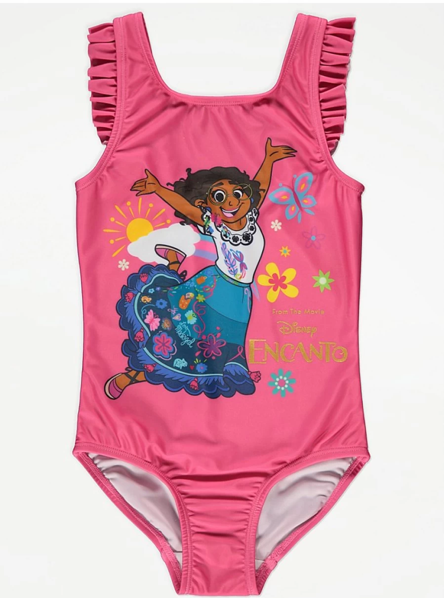 Disney Encanto Mirabel Girls Pink Frilly Swimsuit | George at Asda | Kids Swimwear Reviews