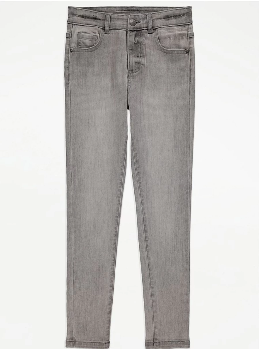 Boys' Light Grey Super Skinny Jeans | George at Asda | Comfort Fit & Stylish