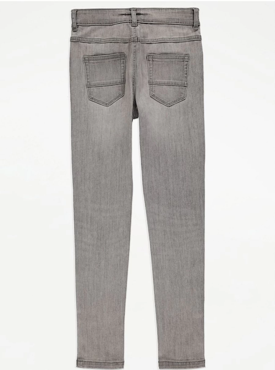 Boys' Light Grey Super Skinny Jeans | George at Asda | Comfort Fit & Stylish