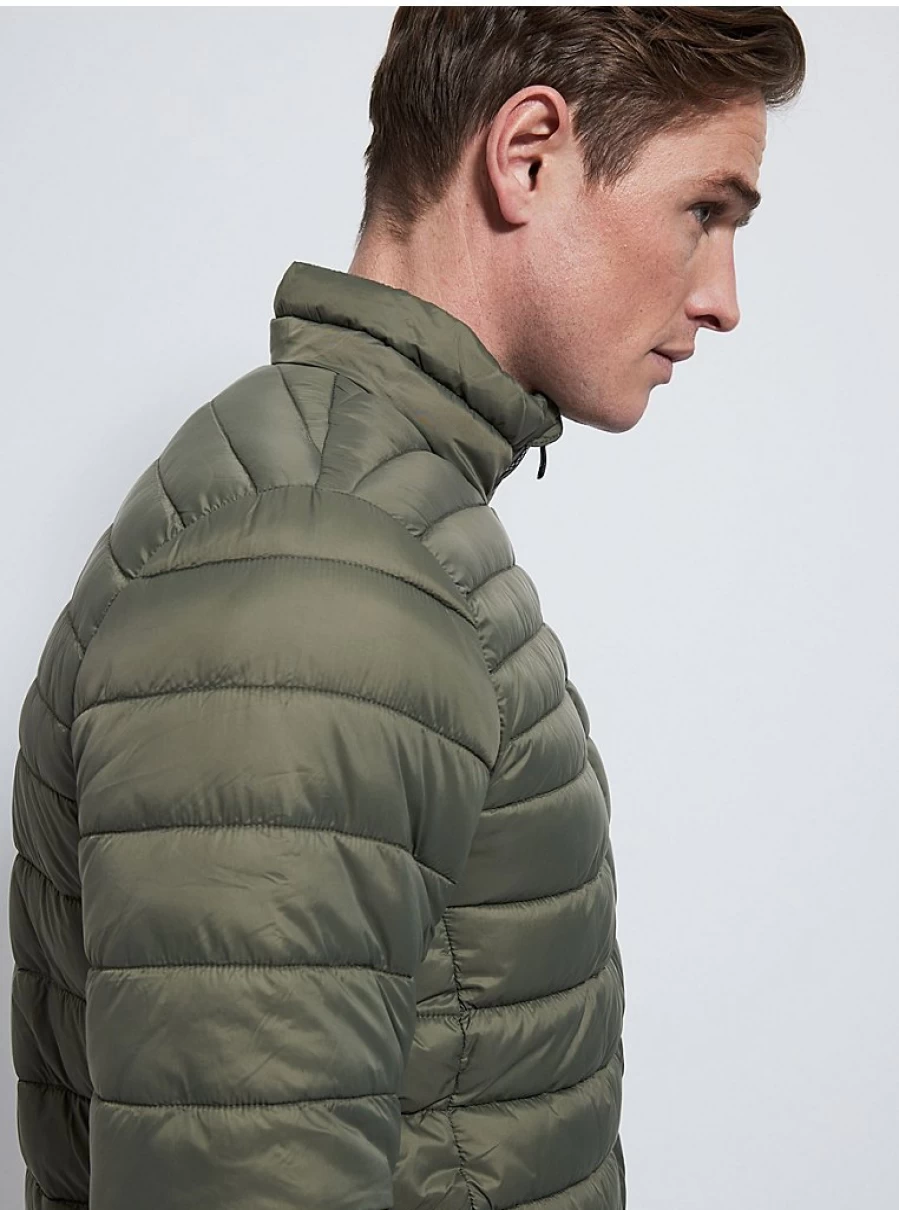Men's Lightweight Green Padded Hooded Jacket | George at Asda
