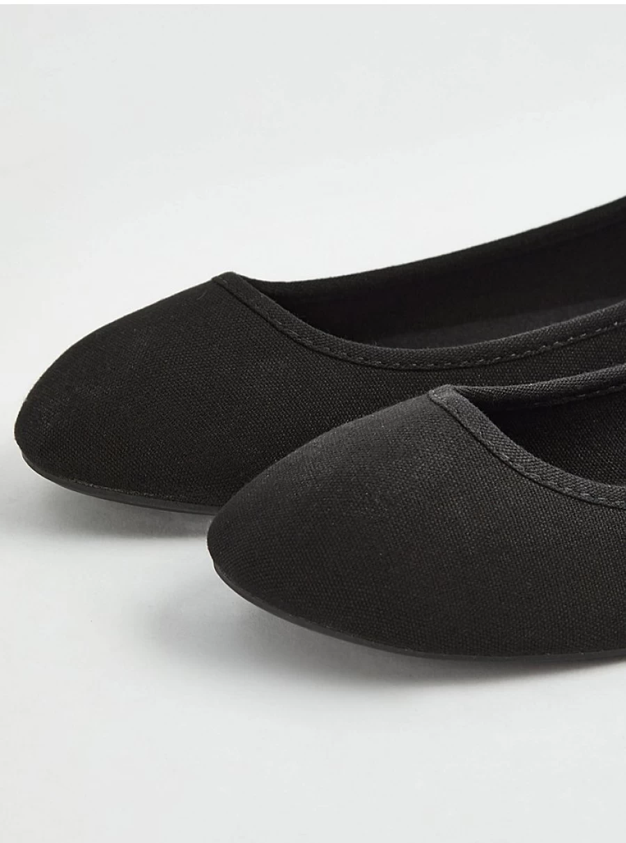 Women's Black Canvas Ballet Flats by George at Asda | Comfortable & Stylish Dance Shoes