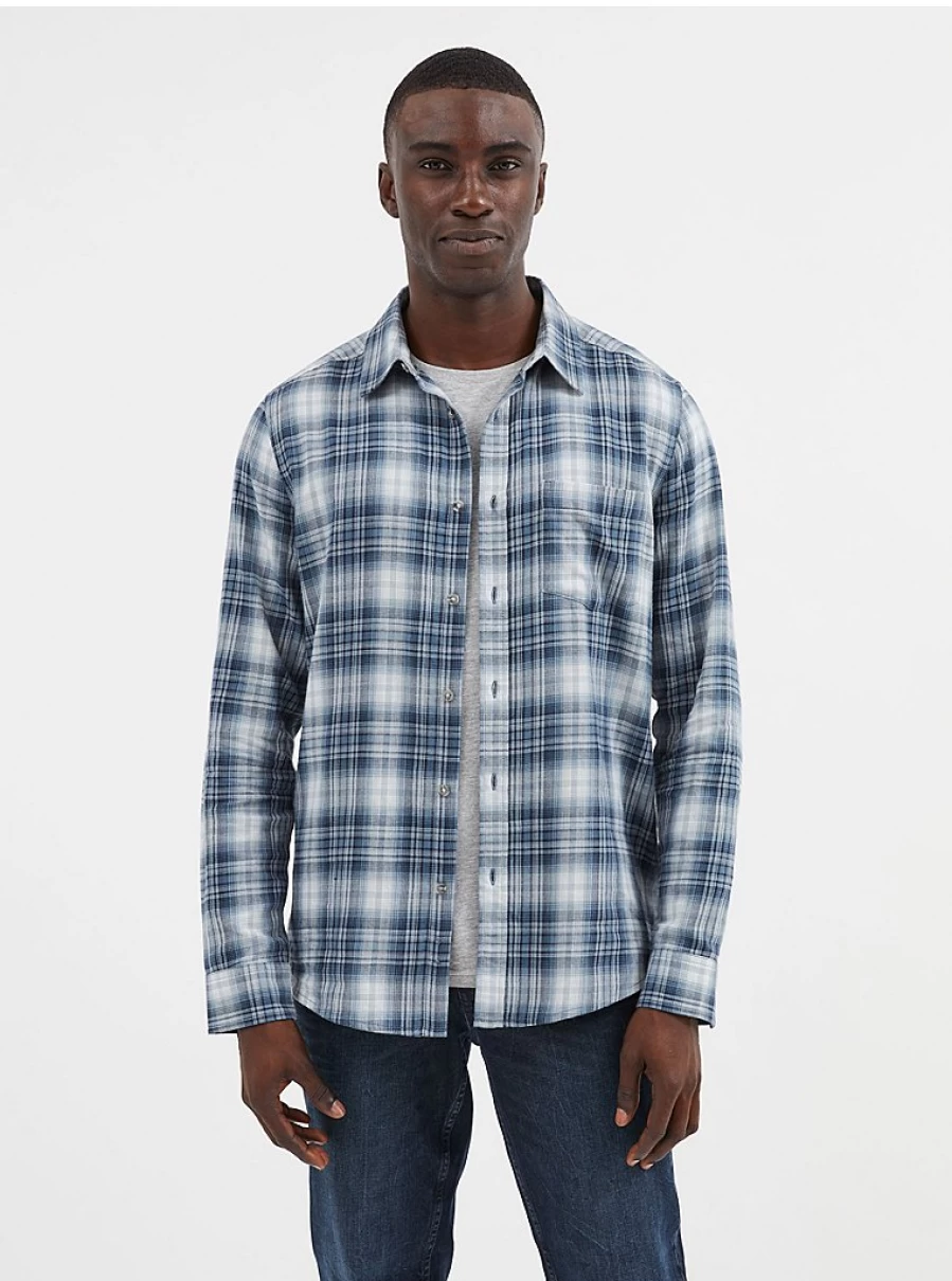 "George at Asda Men's Blue Checked Brushed Flannel Long Sleeve Shirt Review"
