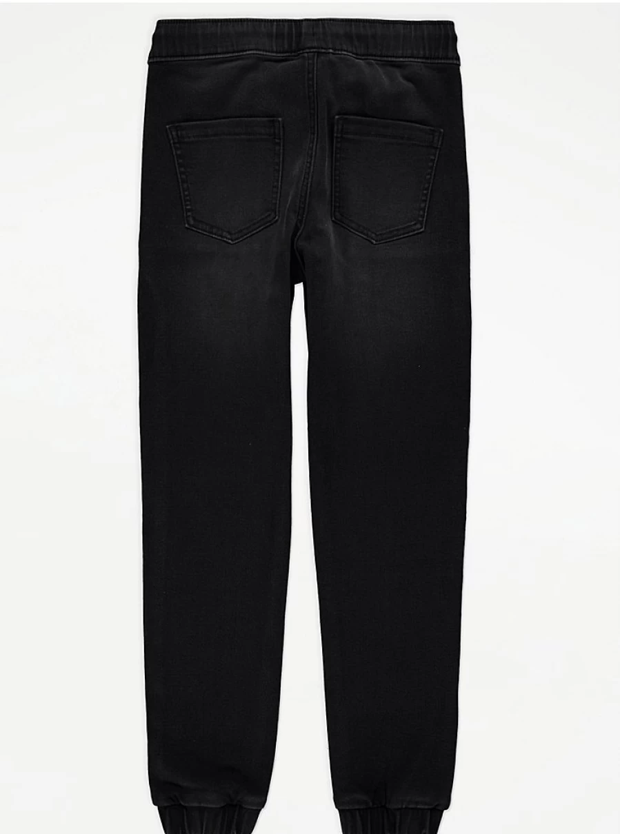 "George at Asda Boys' Black Pull-On Denim Jeans – Comfortable Fit & Easy Wear"