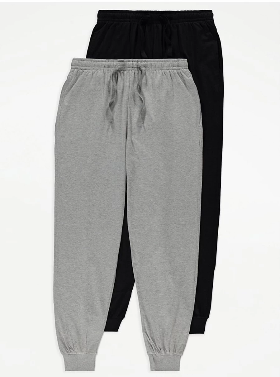 "George at Asda Men's Cuffed Lounge Pants 2-Pack | Comfortable Casual Bottoms"