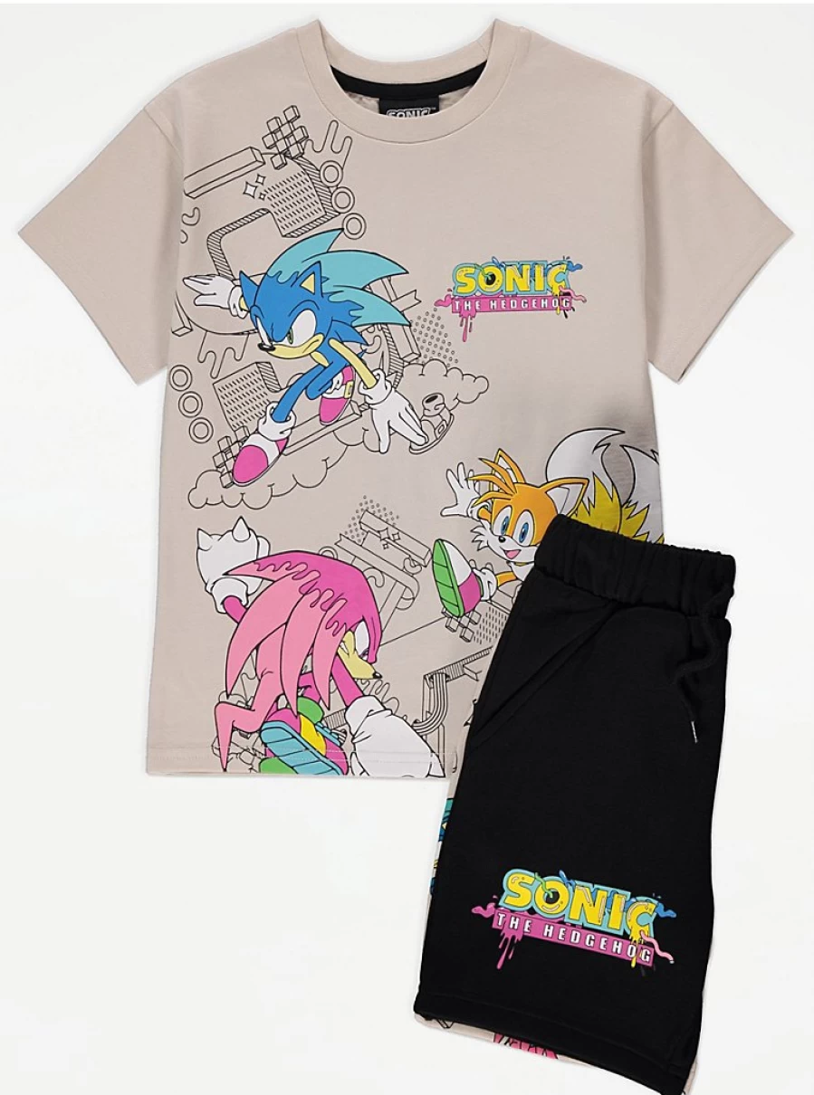 Boys' Sonic The Hedgehog T-Shirt and Shorts Set | George at Asda | Kids' Character Outfit