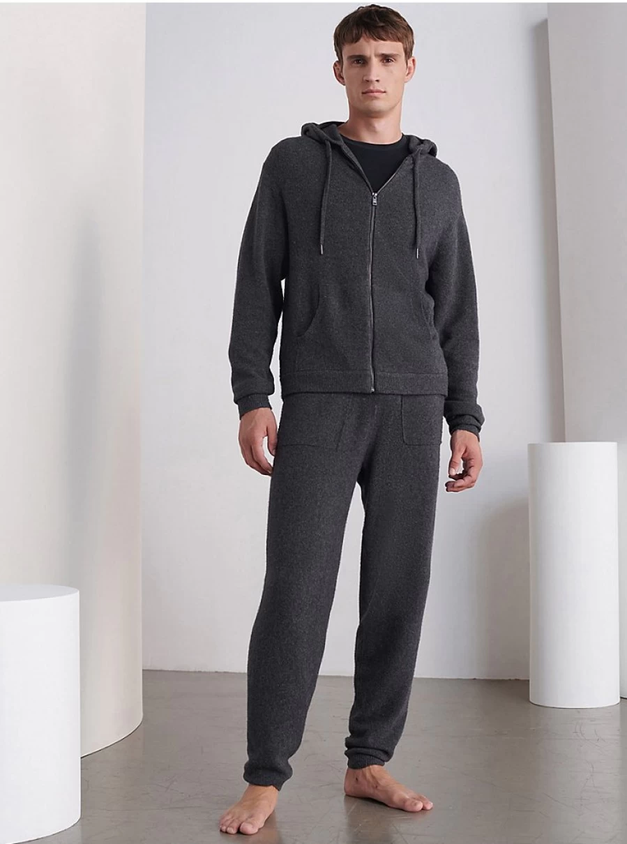 Men's Grey Knitted Loungewear Set - Hoodie & Joggers Co-Ord | George at Asda