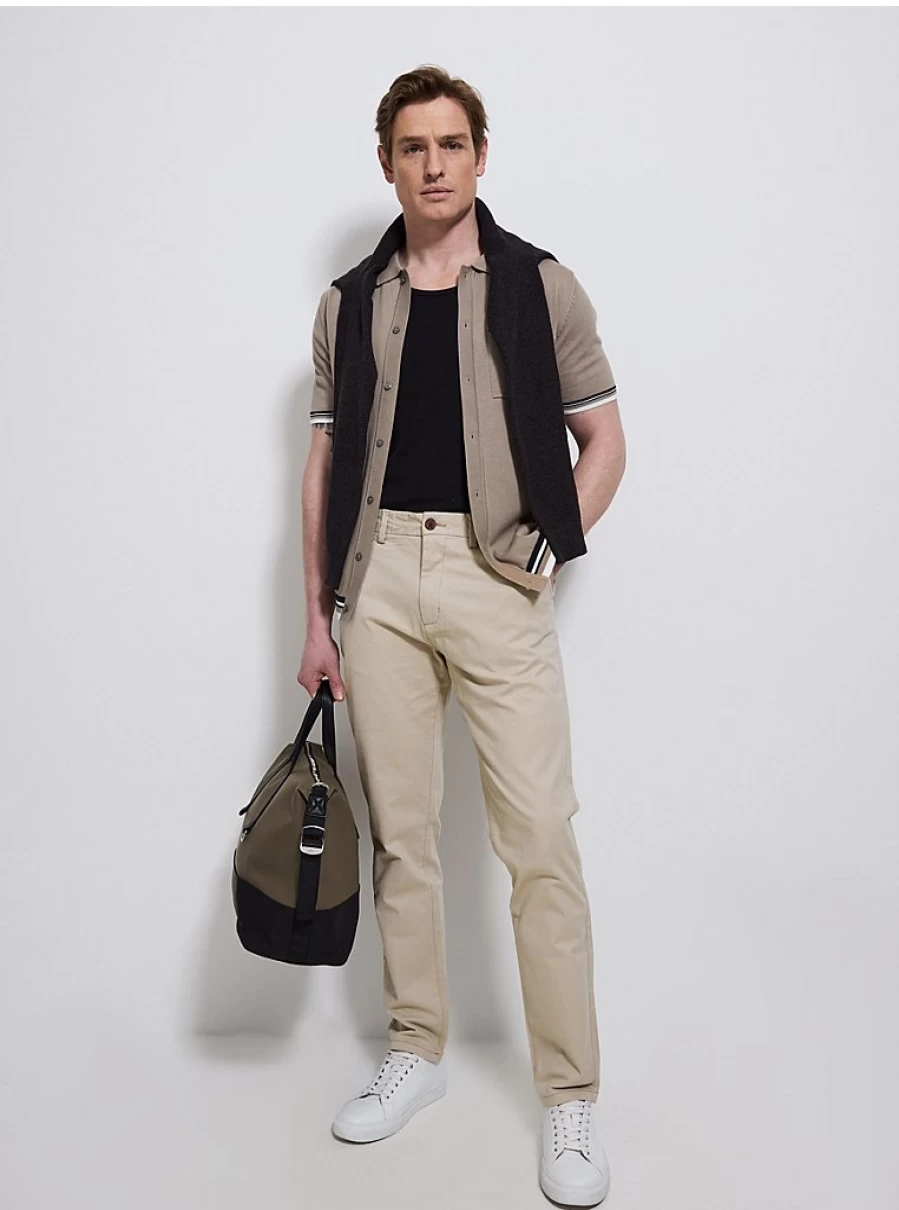 George at Asda Men's Stone Slim Fit Stretch Chino Trousers – Comfort & Style