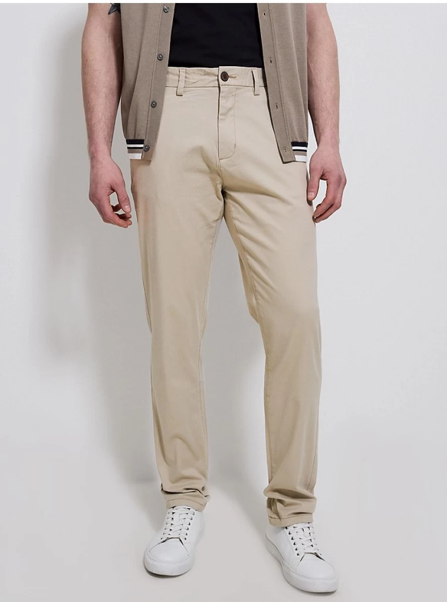 George at Asda Men's Stone Slim Fit Stretch Chino Trousers – Comfort & Style