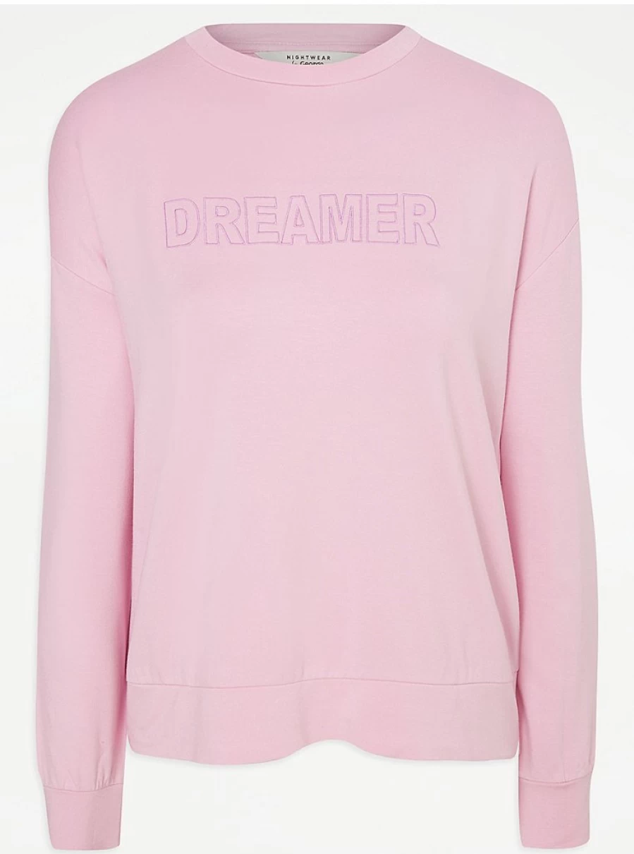 "George at Asda Pink Dreamer Long Sleeve Pyjamas for Women | Soft Sleepwear Set"