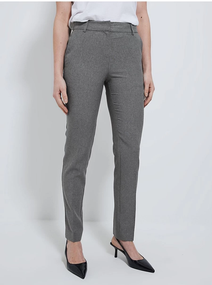 Women's Slim Fit Stretch Charcoal Formal Trousers | George at Asda