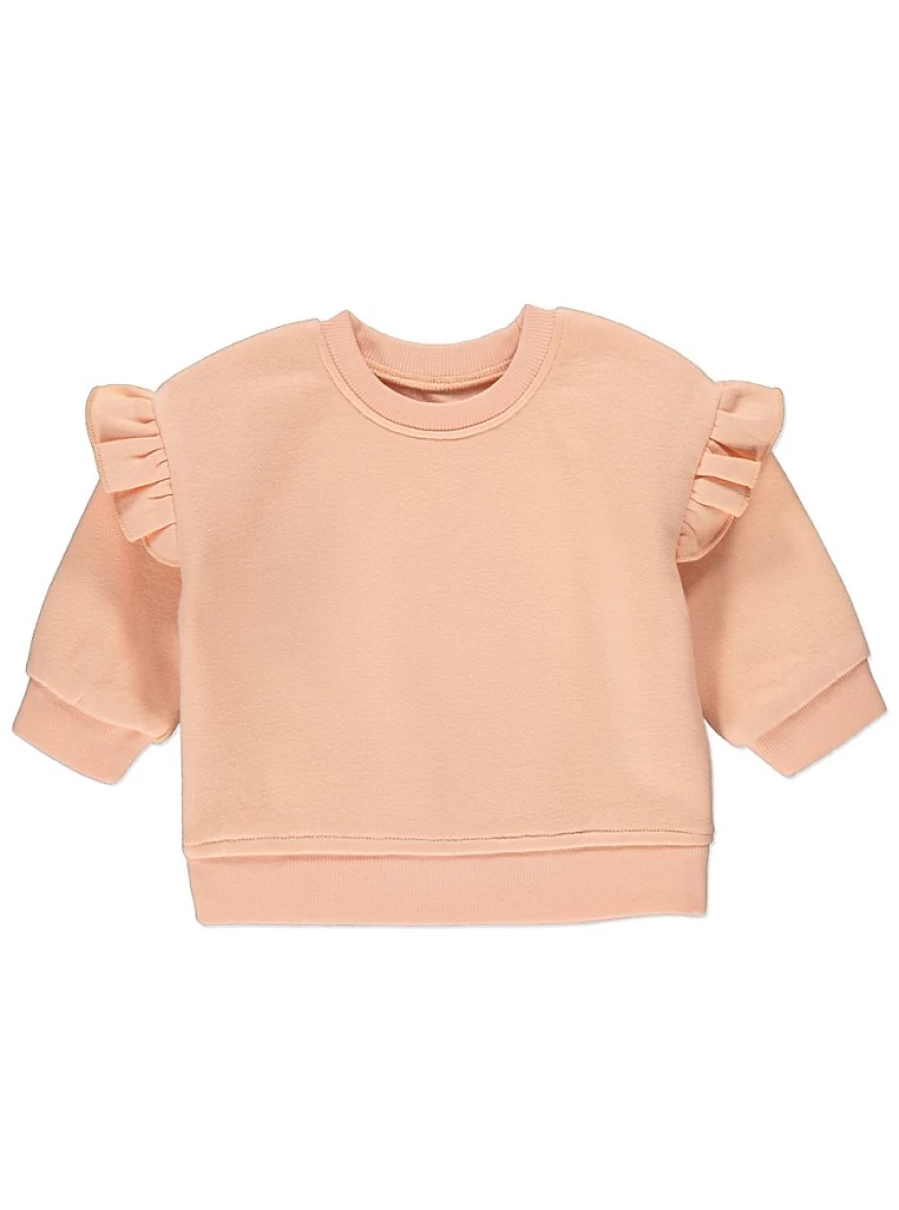 "George at Asda Baby Girls' Peach Frill Trim Sleeve Sweatshirt – Cute & Comfortable Review"