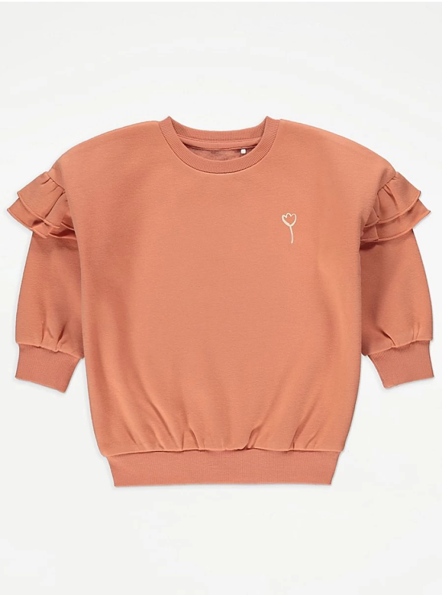 "George at Asda Kids Rust Frill Shoulder Sweatshirt – Comfort & Style Review"
