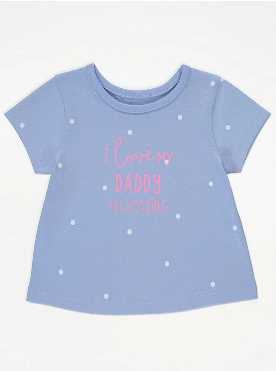"George at Asda Baby Blue 'I Love My Daddy' Dot Print T-Shirt – Reviews & Sizing Guide"