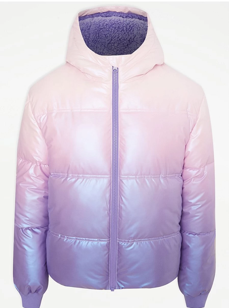 "George at Asda Kids Lilac Ombre Padded Coat - Fleece Lined Winter Jacket Reviews"