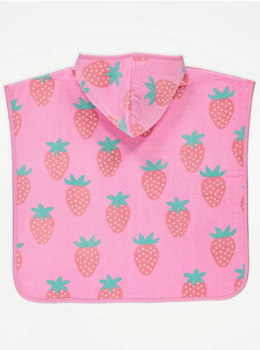 "George at Asda Pink Strawberry Hooded Towel for Girls - Soft Kids Bath Towel Review"
