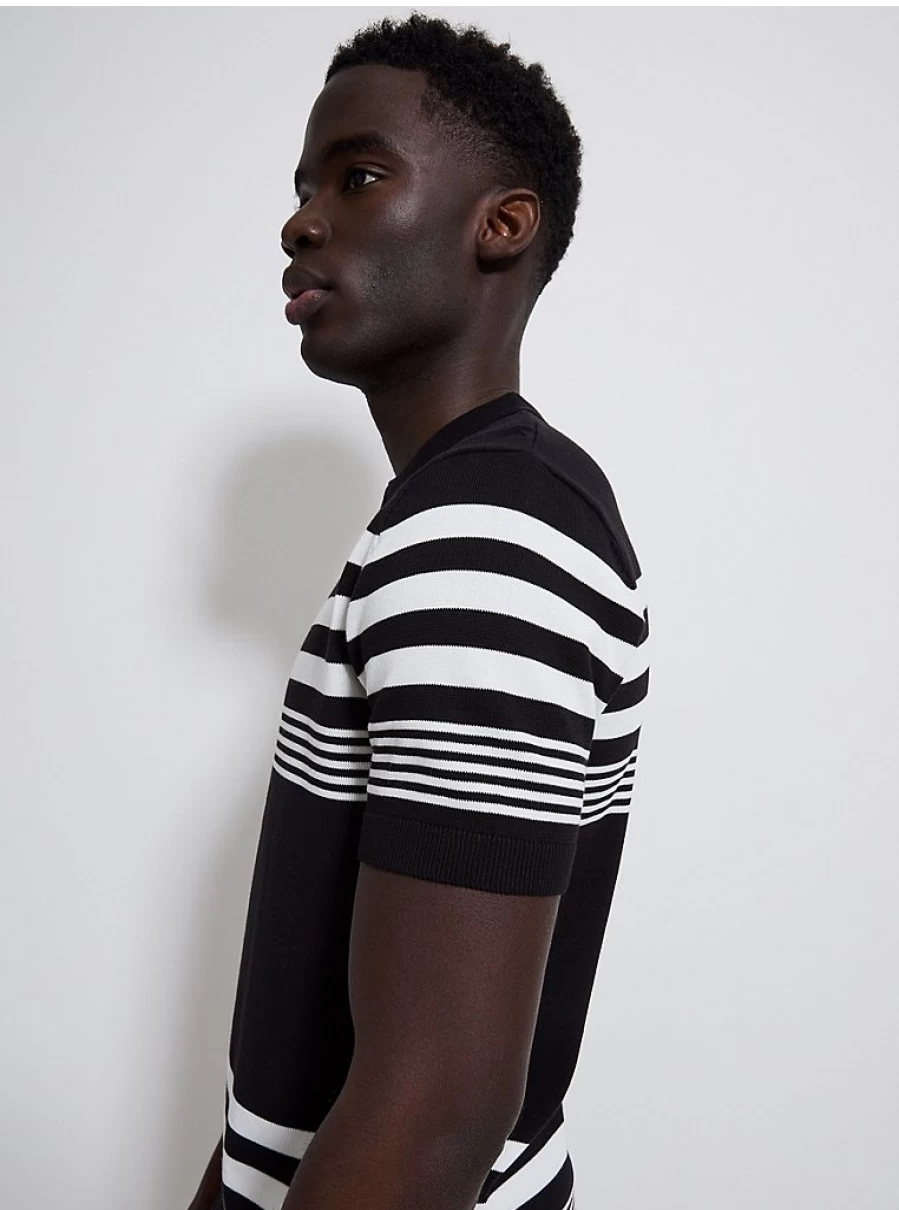 "George at Asda Men's Black Striped Zip Neck Knitted Polo Top – Reviews & Style Guide"