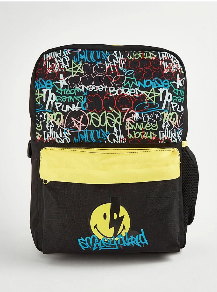 George at Asda Boys' Smileyworld Graffiti Backpack | Kids' School Rucksack Review