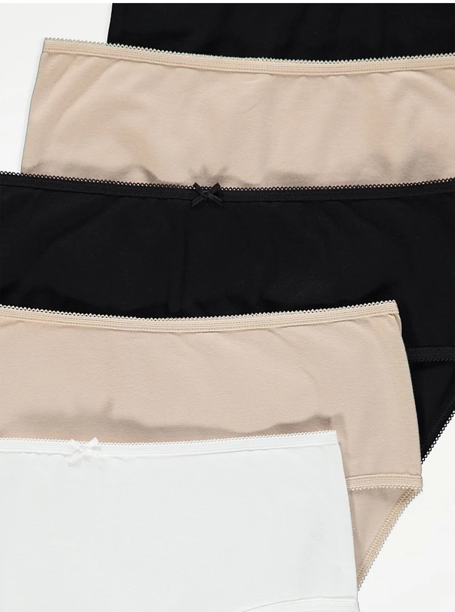 "George at Asda Midi Briefs 5-Pack - Comfortable Lingerie Multipack for Women"