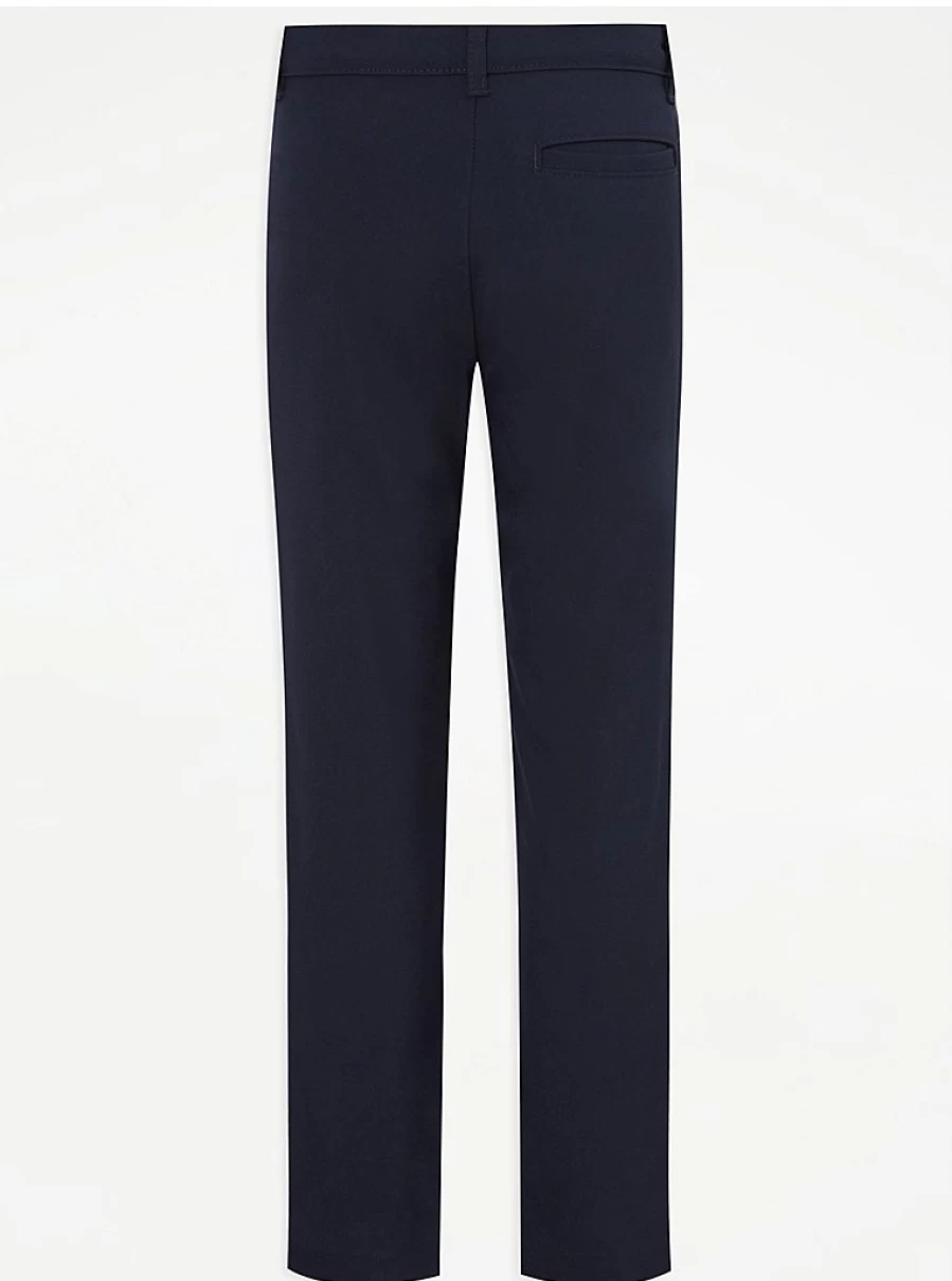 "George at Asda Boys' Navy Skinny Fit School Trousers 2-Pack – Comfortable & Durable Uniform Pants"