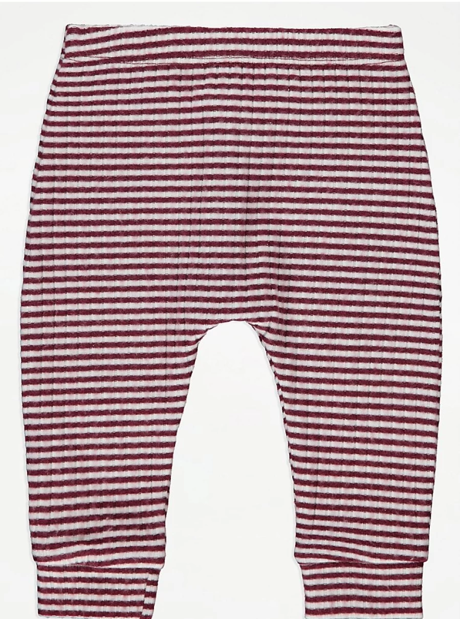 "George at Asda Boys' Burgundy Striped Long Sleeve Top and Leggings Set – Outfit Review"