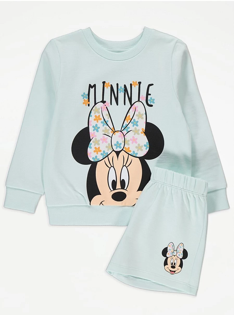 "George at Asda Kids' Disney Minnie Mouse Mint Green Sweatshirt & Shorts Set Outfit Reviews"