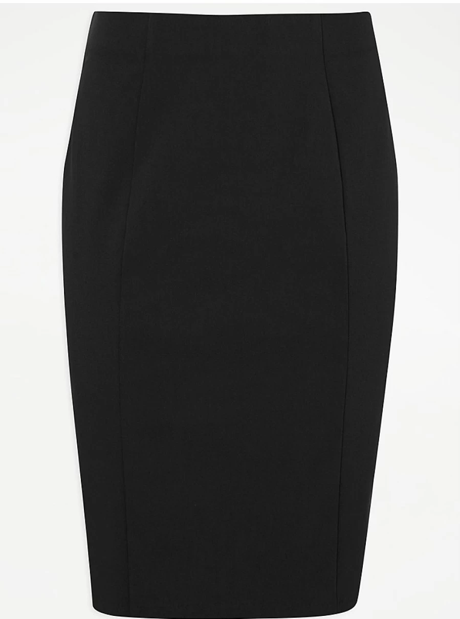 "George at Asda Black School Pencil Skirt for Senior Girls – Comfortable & Stylish Uniform Skirt"