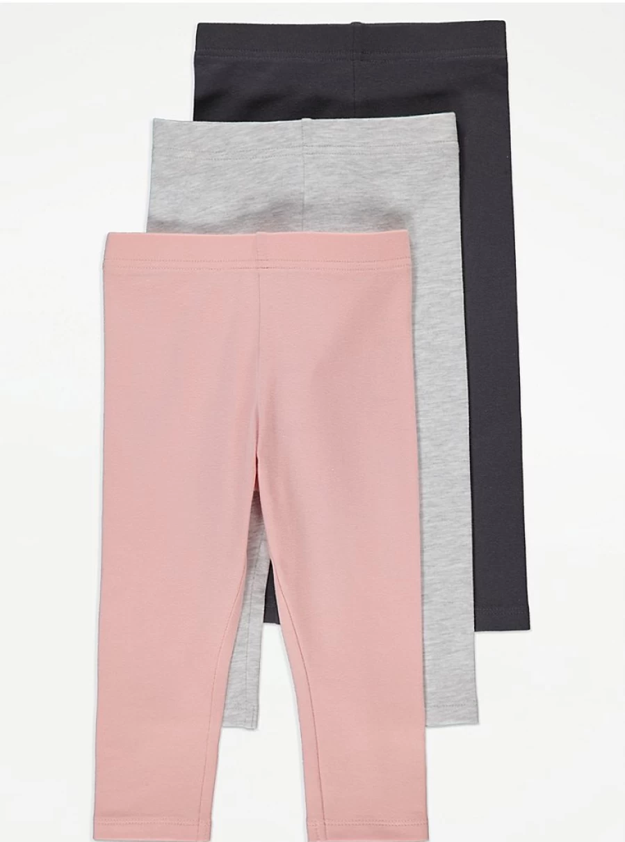 Girls' Cropped Leggings 3-Pack | George at Asda | Comfort & Style for Kids