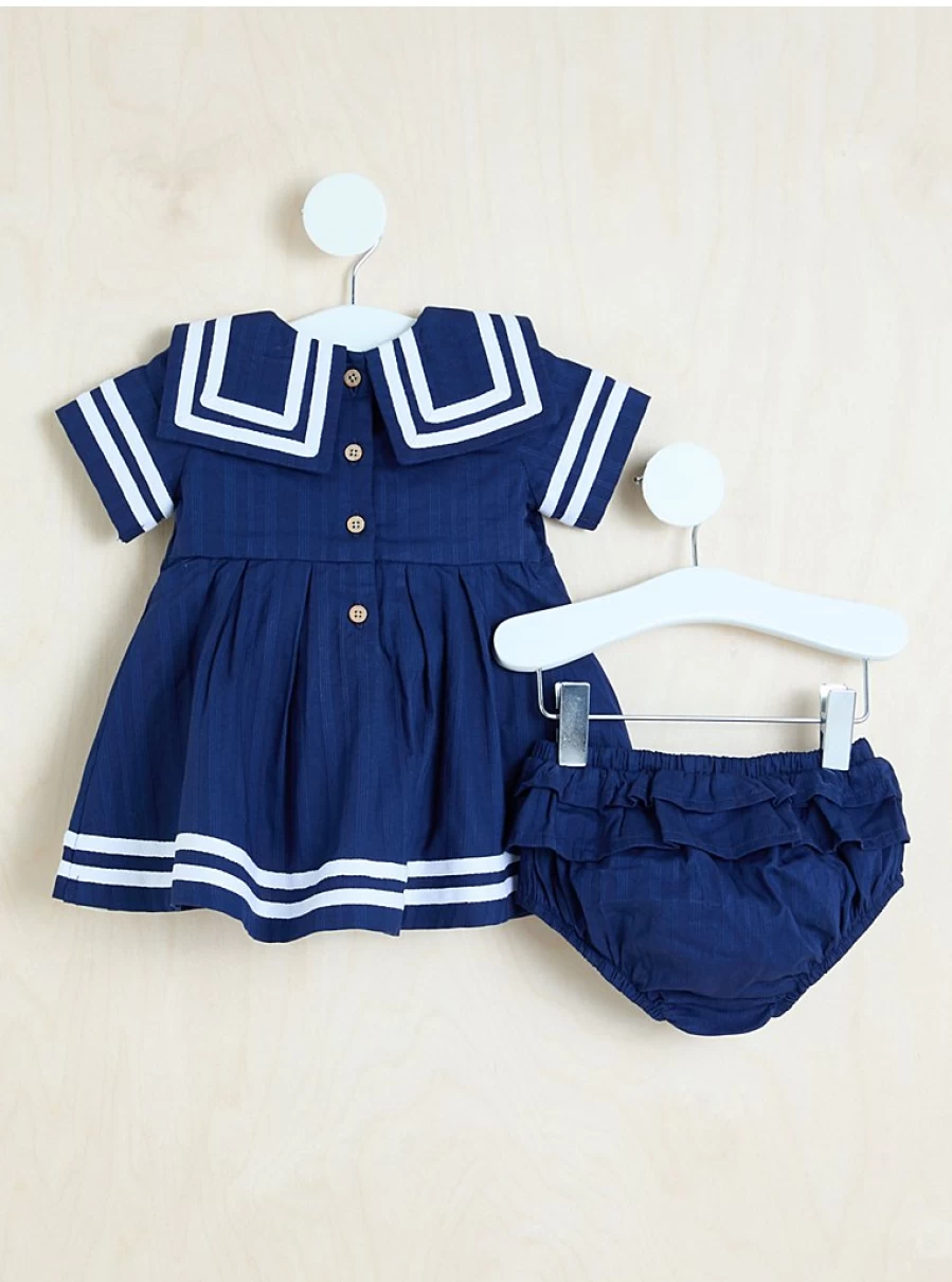 "Navy Nautical Bow Dress and Bloomers Outfit for Girls by George at Asda | Reviews"