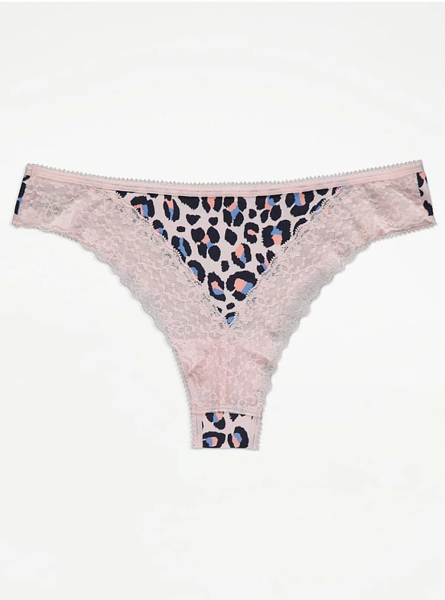"George at Asda Bright Leopard Print Brazilian Knickers 5-Pack | Women's Lingerie Set"