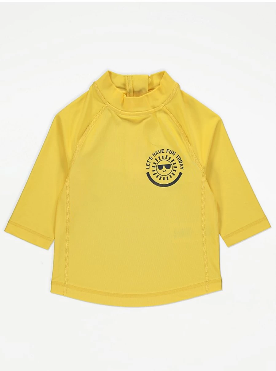 "George at Asda Boys' Yellow Sunshine Print Rash Vest – Kids Swimwear Review"