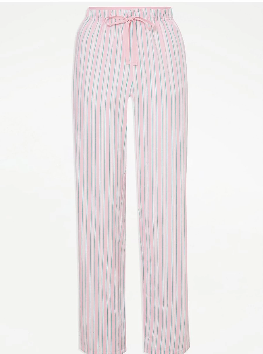 "George at Asda Pink Striped Woven Pyjama Pants | Women's Sleepwear & Lingerie"