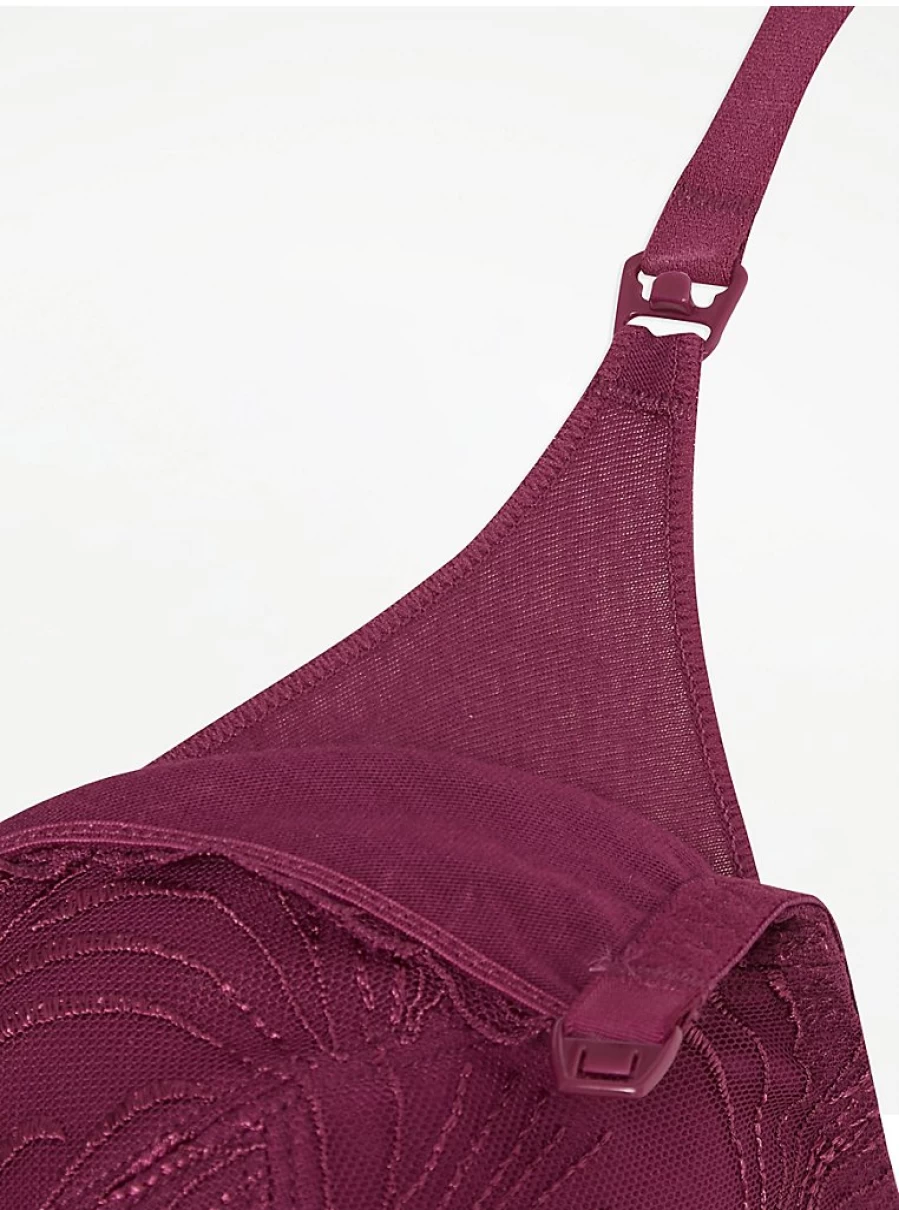 George at Asda Embroidered Maternity Nursing Bra 2 Pack - Soft Non-Padded Breastfeeding Bras for Comfort